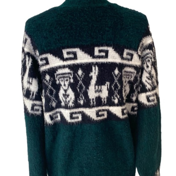 Wool V-Neck Cardigan Sweater, Button Front, Vintage - Picture 7 of 9